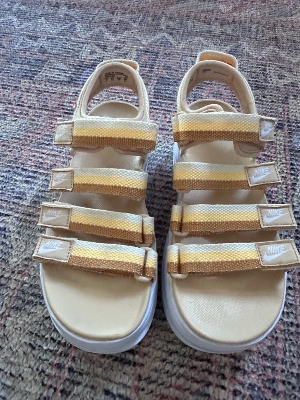 Nike Yellow Icon Classic Platform Sandals